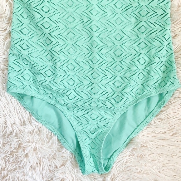 Catalina Mint Colored One Piece Swimsuit Y2K - Picture 3 of 6